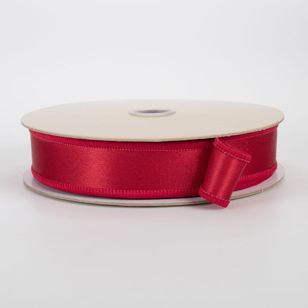 7/8" Double Sided Fused Satin Ribbon: Red (10 Yards)