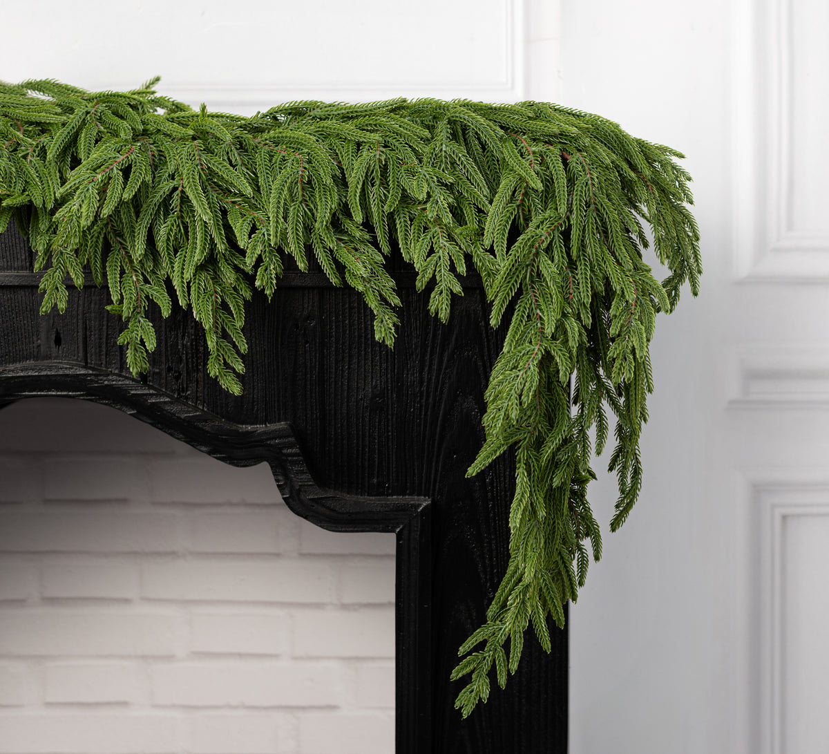 44" Real Touch Norfolk Pine Premium Full Garland: Dark Green