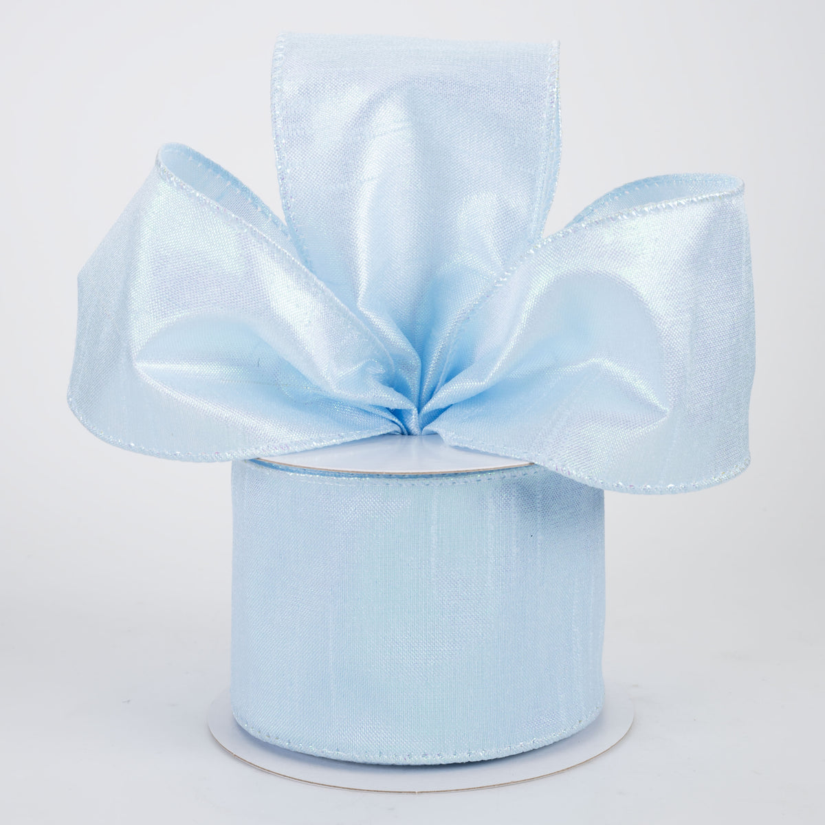 2.5" Iridescent Metallic Solid Ribbon: Light Blue (10 Yards)
