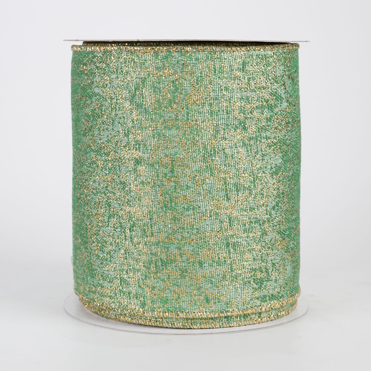 4" Metallic Mist Woven Ribbon: Emerald, Jade & Gold (10 Yards)