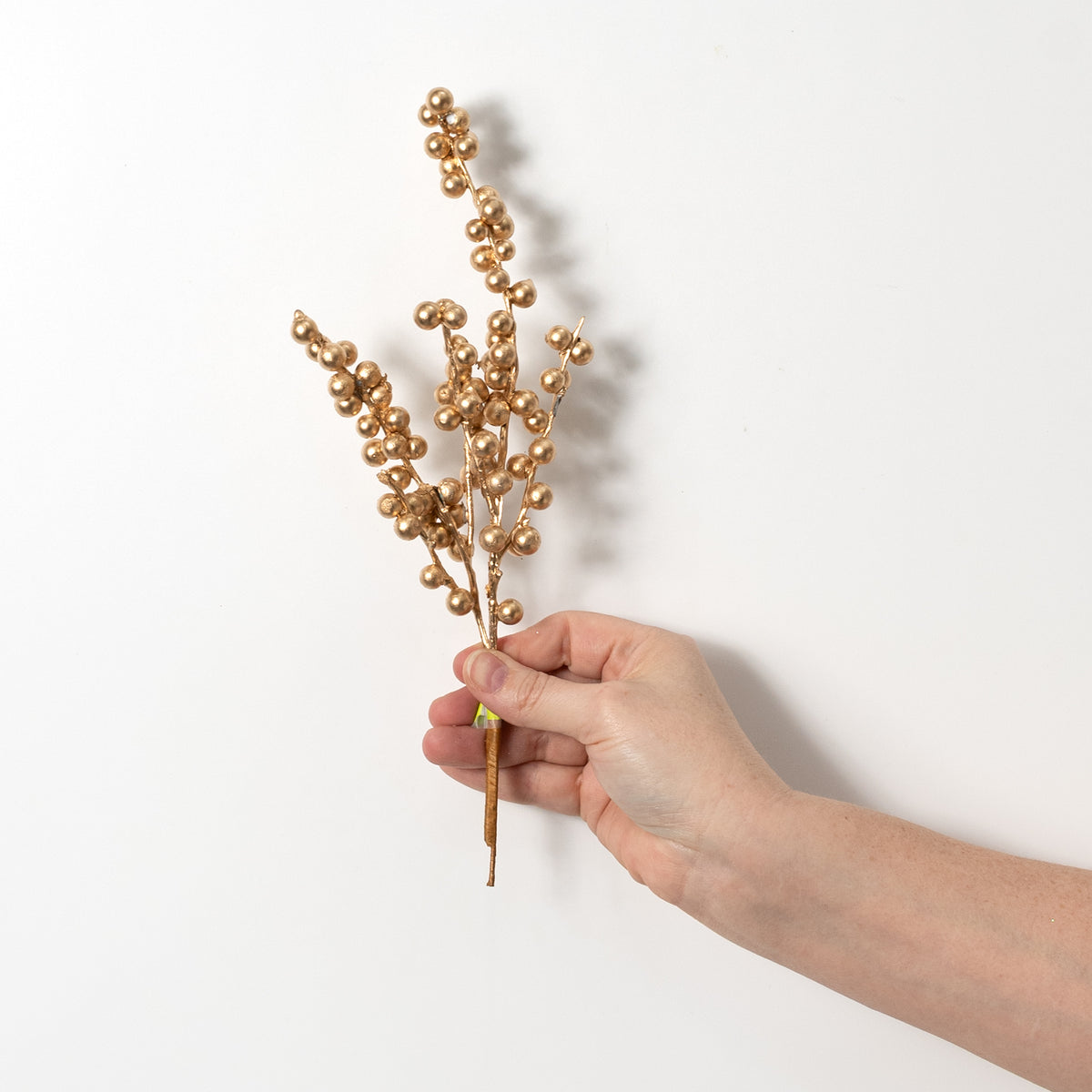 10" Waterproof Berry Clusters Twig Spray: Matte Gold