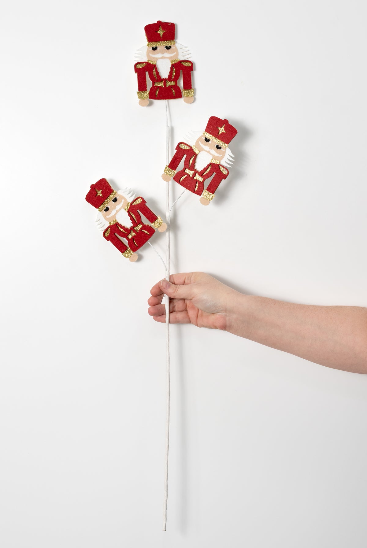 30" Glittered Felt Nutcrackers Spray