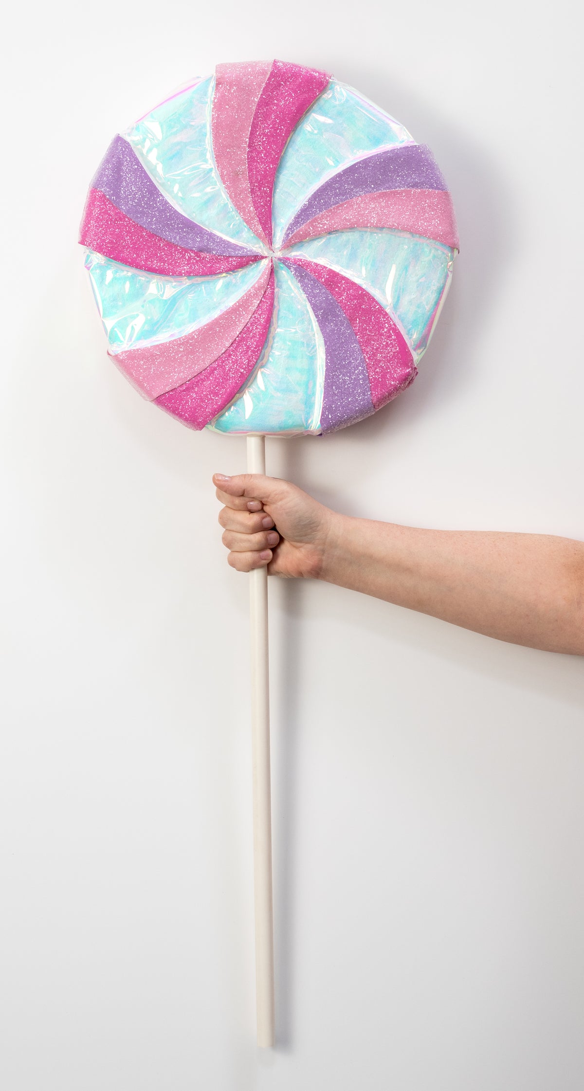 13" x 33" Iridescent Lollipop Pick: Pink & Purple