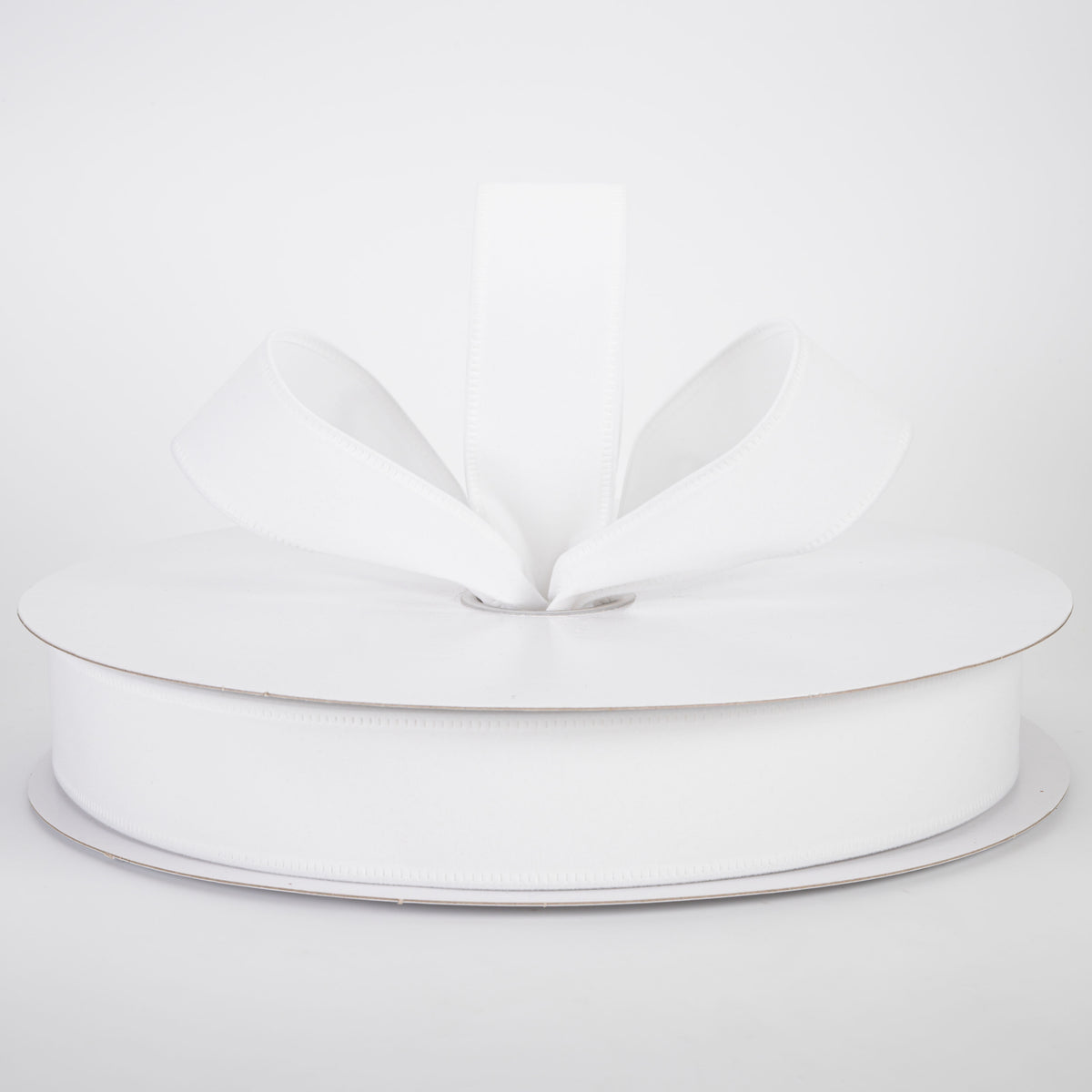 1.5" Value Velvet Ribbon: White (50 Yards)