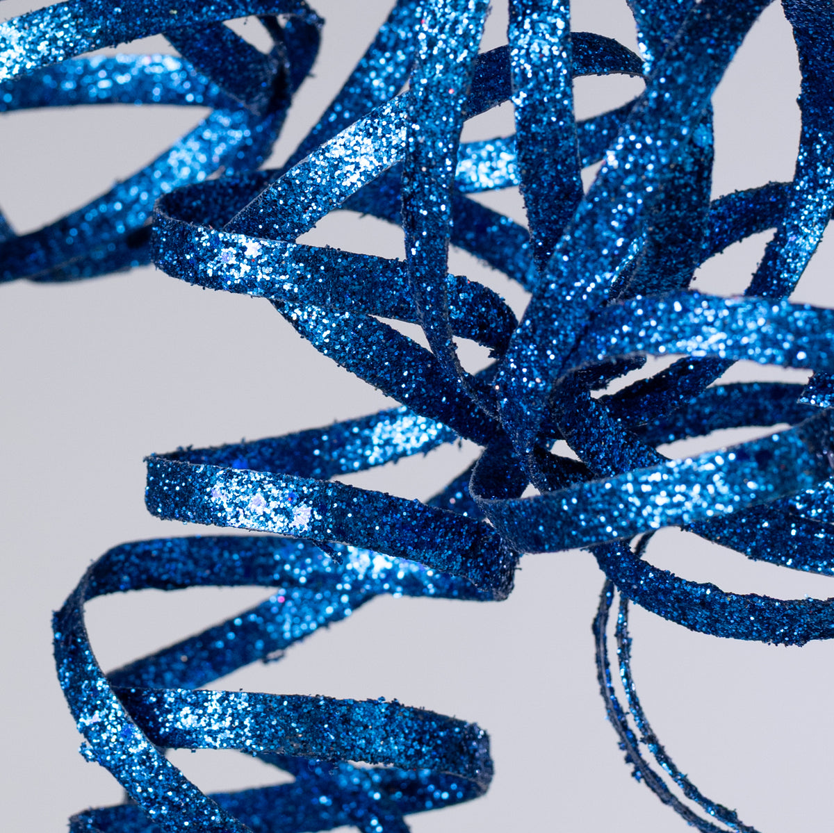 31" Curly Glitter Ribbon Spray: Royal Blue