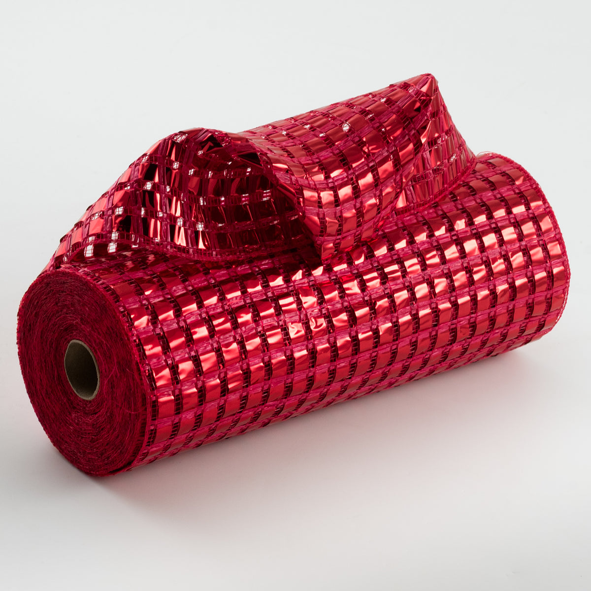 10" XL Wide Foil Metallic Mesh: Red