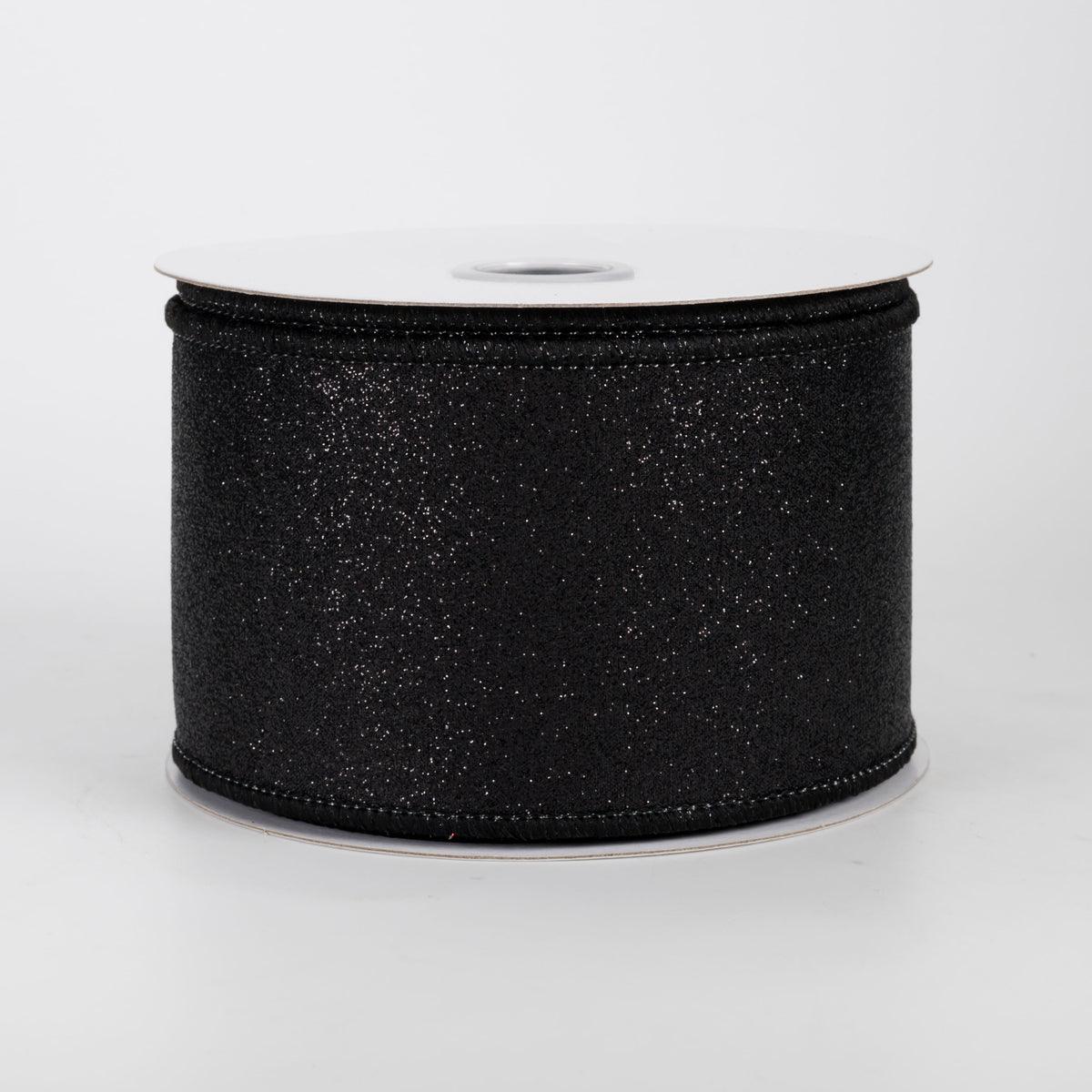 2.5" Shimmer Glitter Ribbon: Black (10 Yards)