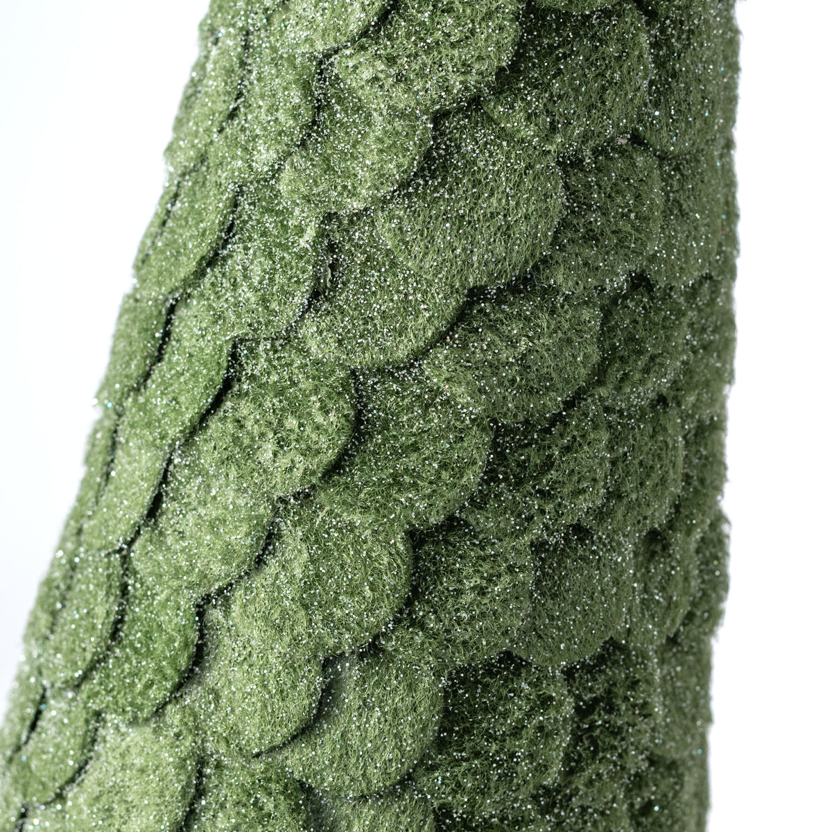 12" & 18" Glittered Felt Pinecone Trees: Moss Green (Set of 2)