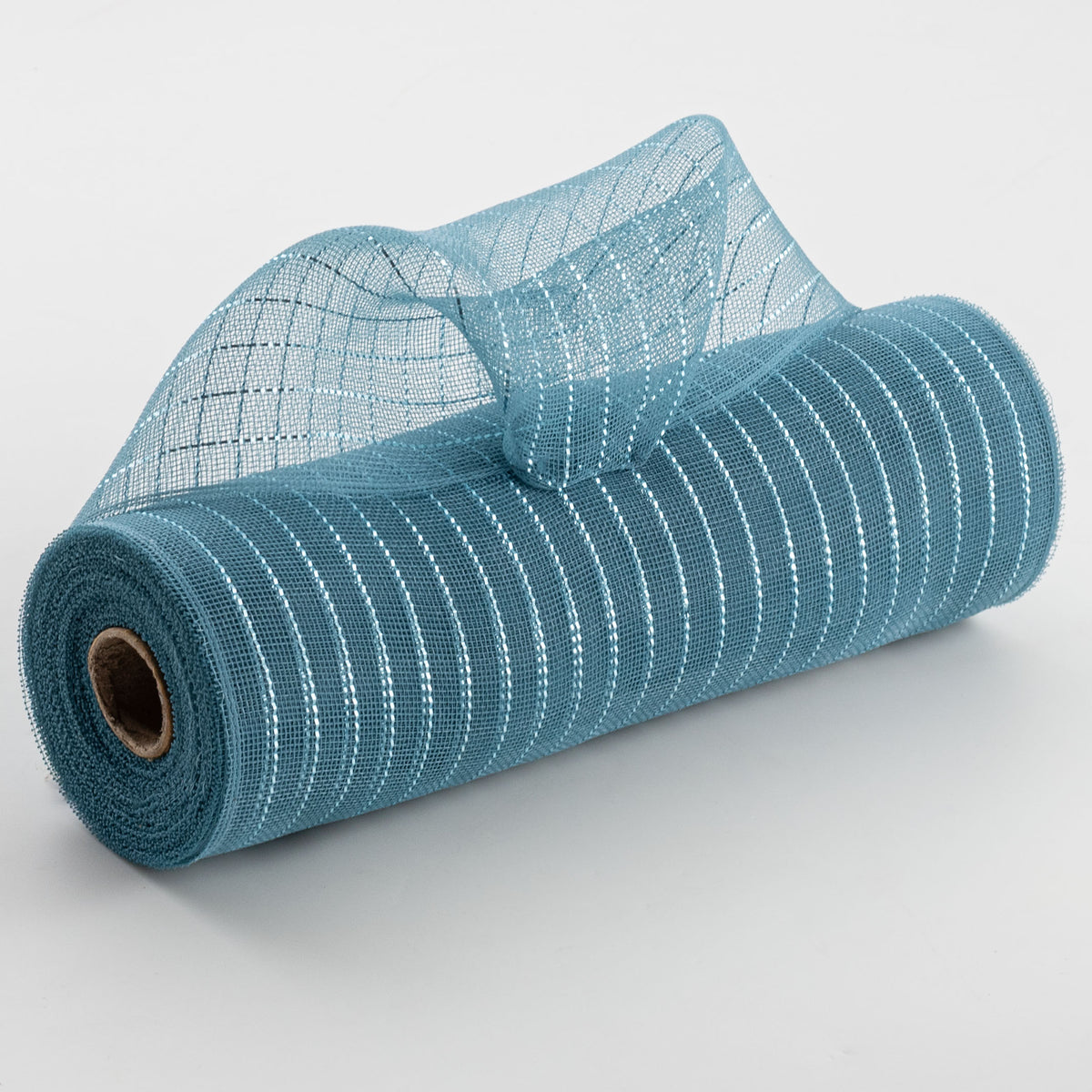 10" Matte Metallic Fine Weave Deco Mesh: Smoke Blue