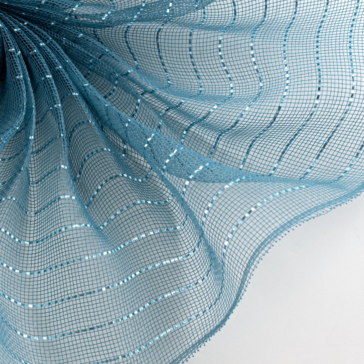 10" Matte Metallic Fine Weave Deco Mesh: Smoke Blue