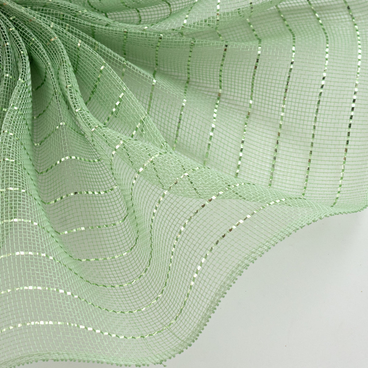 10" Matte Metallic Fine Weave Deco Mesh: Sage Green