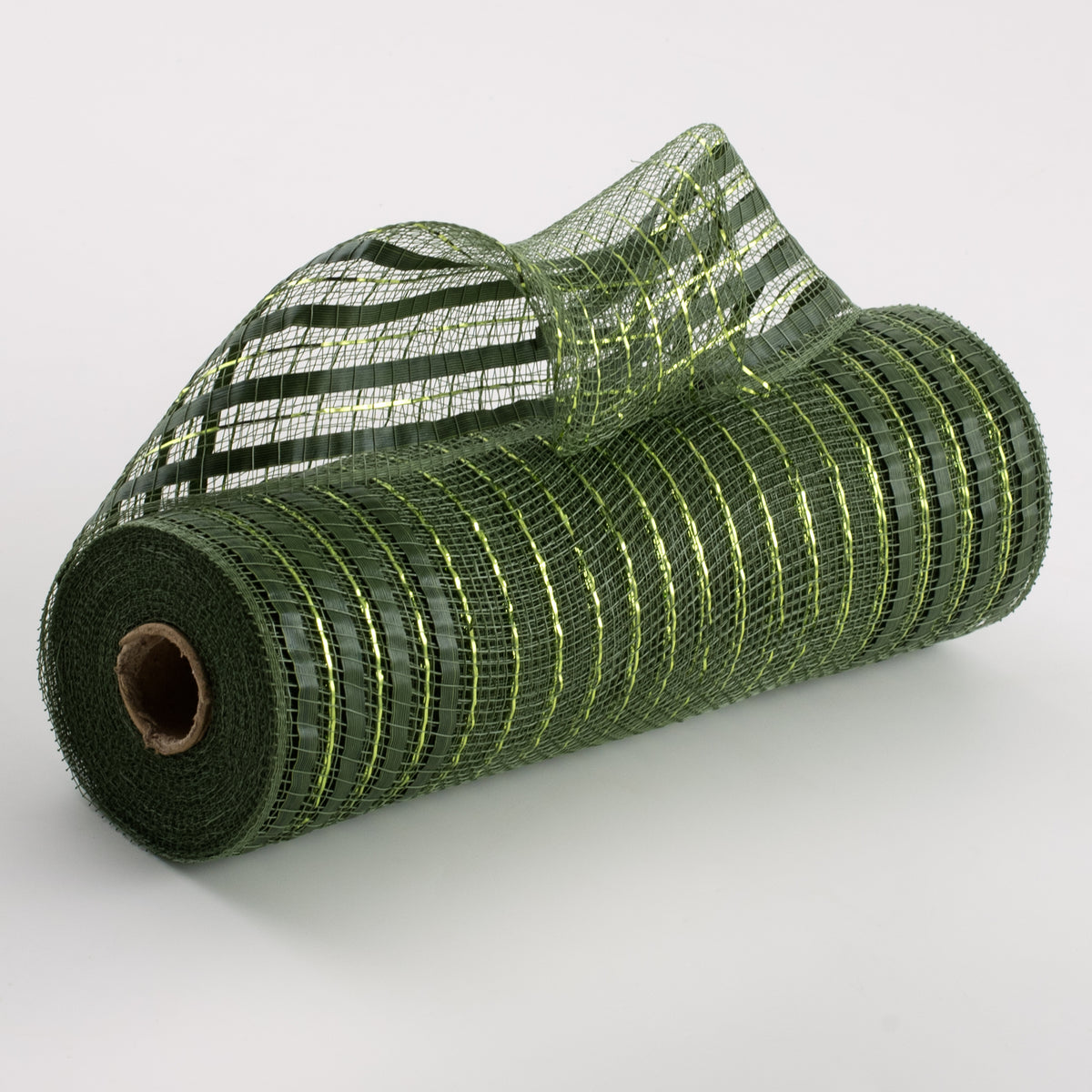 10" XL Wide Foil Border Mesh: Metallic Moss Green