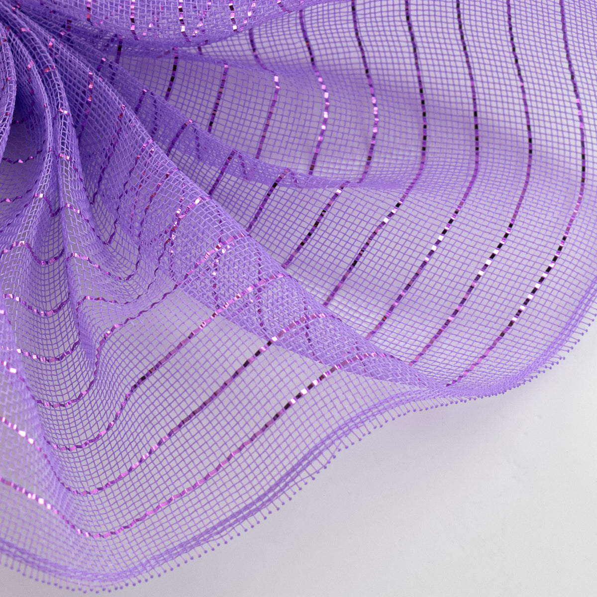 10" Metallic Fine Weave Deco Mesh: Lavender