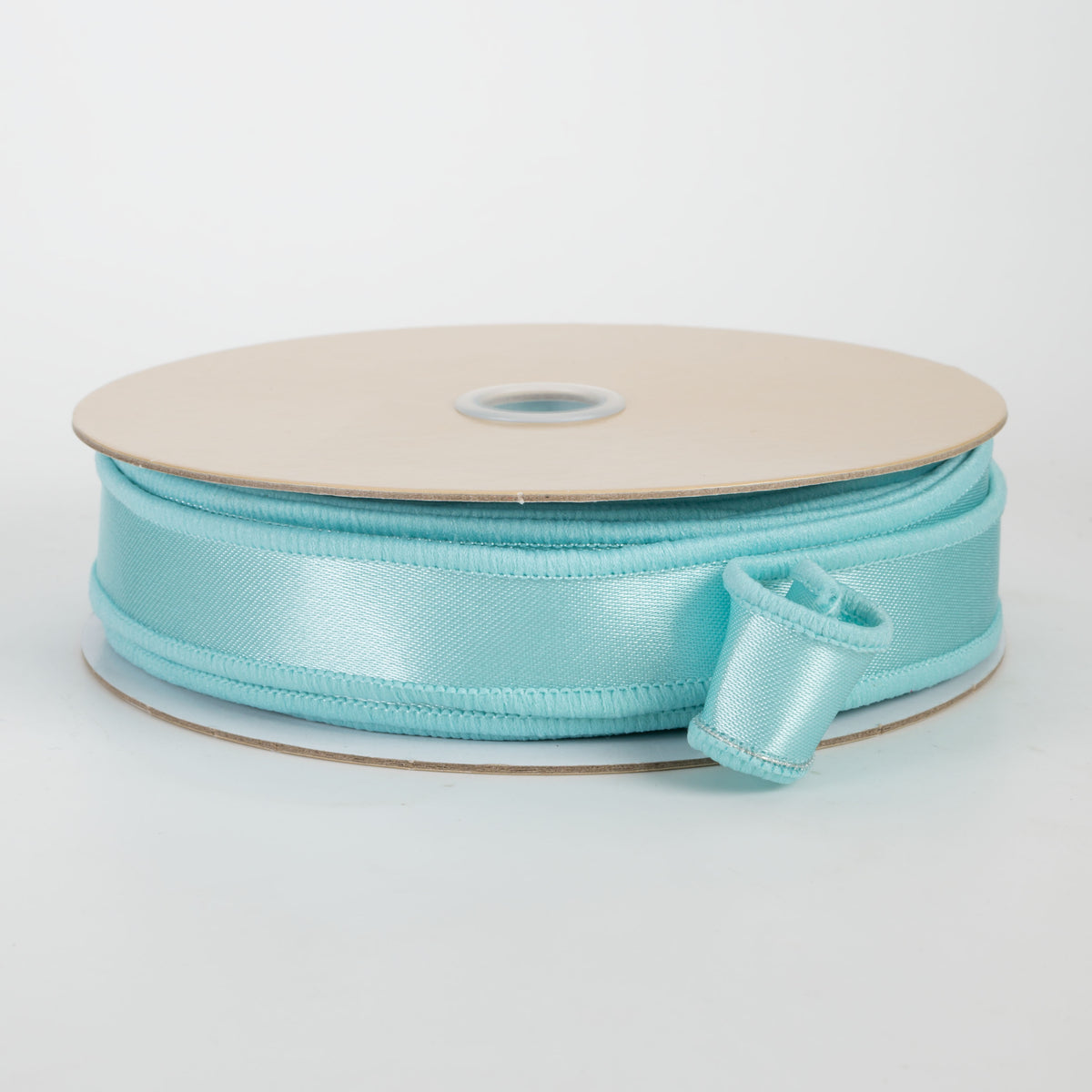 7/8" Double Sided Fused Satin Ribbon: Aqua Blue (10 Yards)