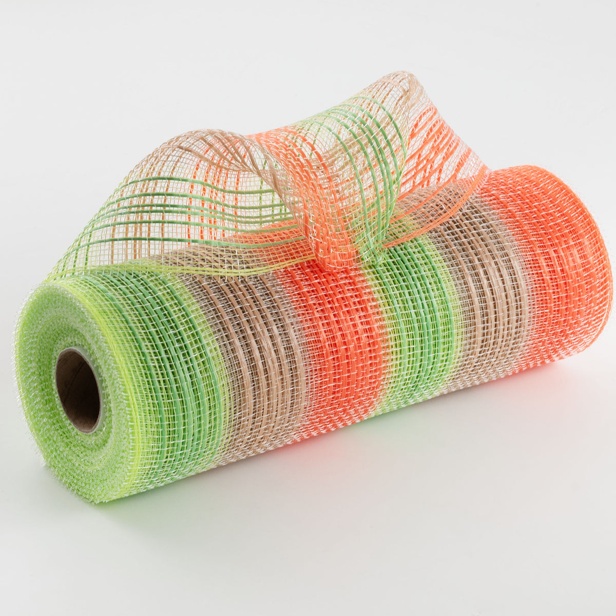 10" Vertical Wide Strip Mesh: Lime, Natural & Orange
