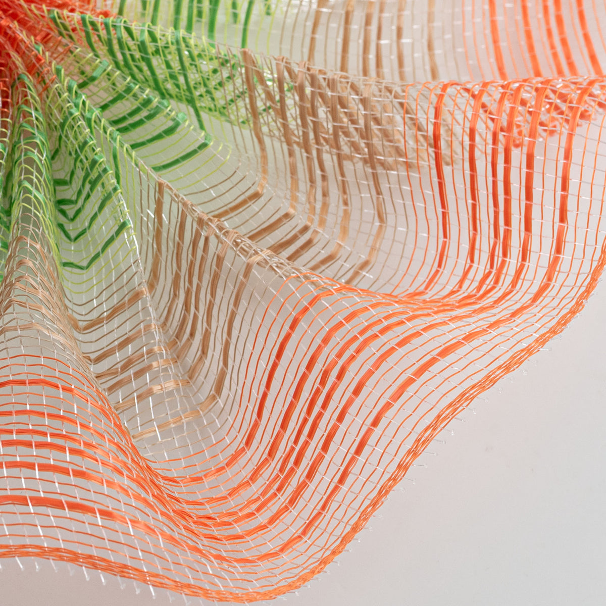 10" Vertical Wide Strip Mesh: Lime, Natural & Orange