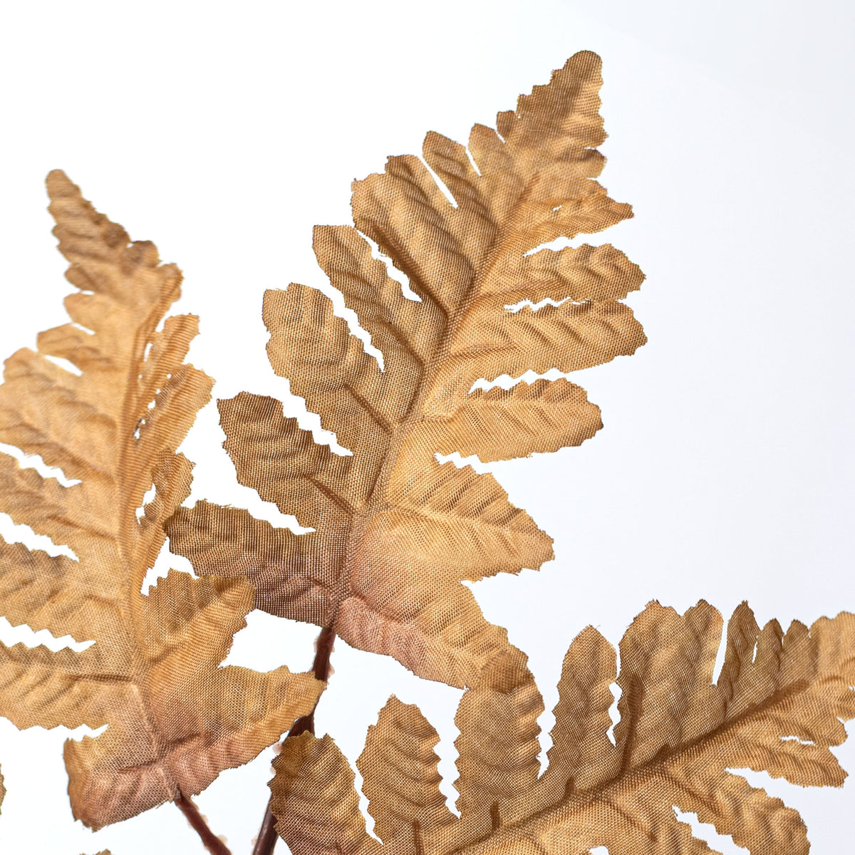 17" Pull Apart Silk Leather Leaf Bush: Light Brown (12 Stems)
