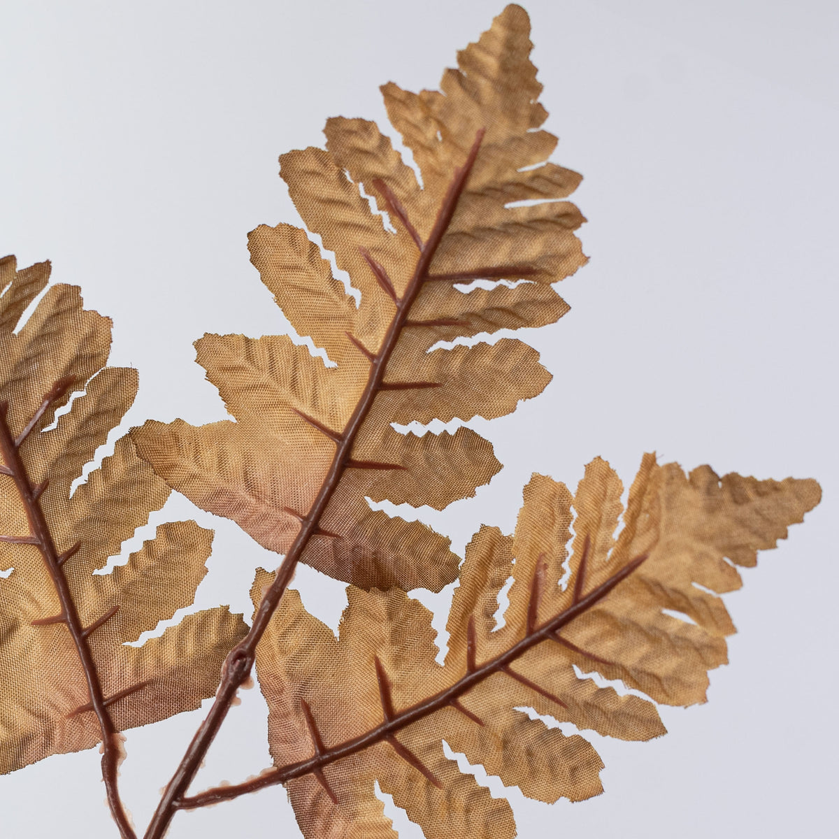 17" Pull Apart Silk Leather Leaf Bush: Light Brown (12 Stems)