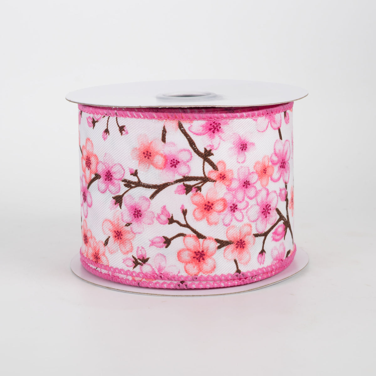 2.5" Cherry Blossoms Ribbon: Peach & Pink (10 Yards)