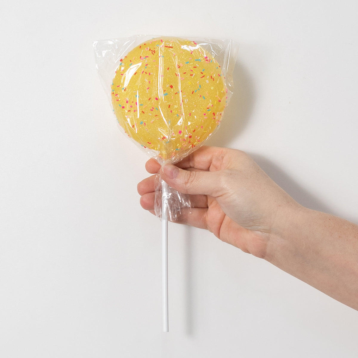 4" x 10" Candy Sprinkle Lollipop Stick: Yellow