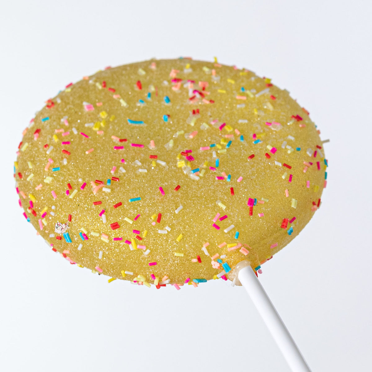 4" x 10" Candy Sprinkle Lollipop Stick: Yellow