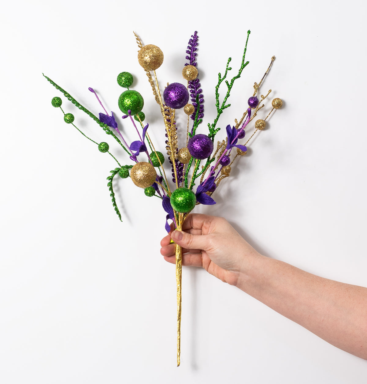 21" Glitter Ball Filler Bush: Mardi Gras