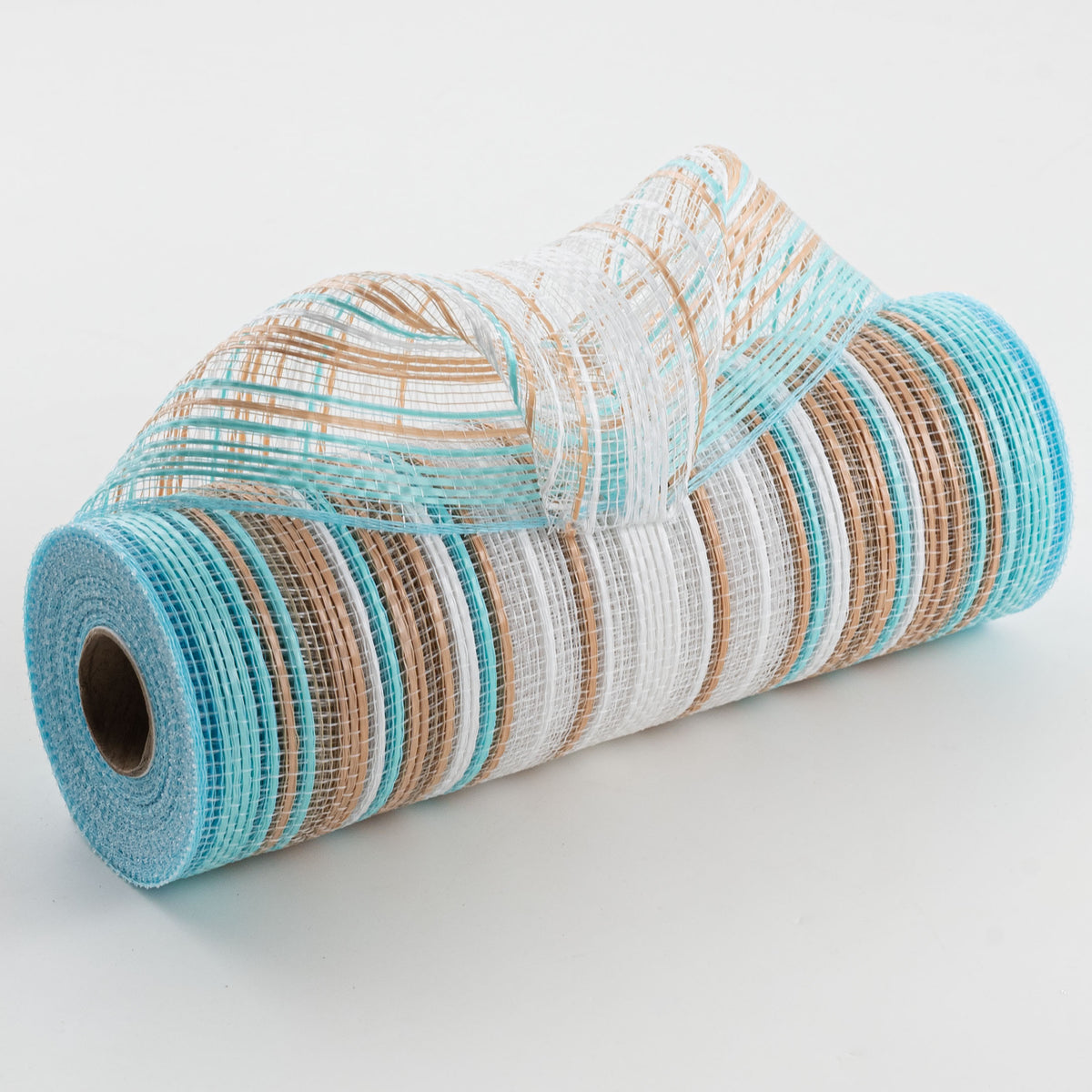 10" Vertical Wide Strip Ombre Mesh: Footprints on the Beach