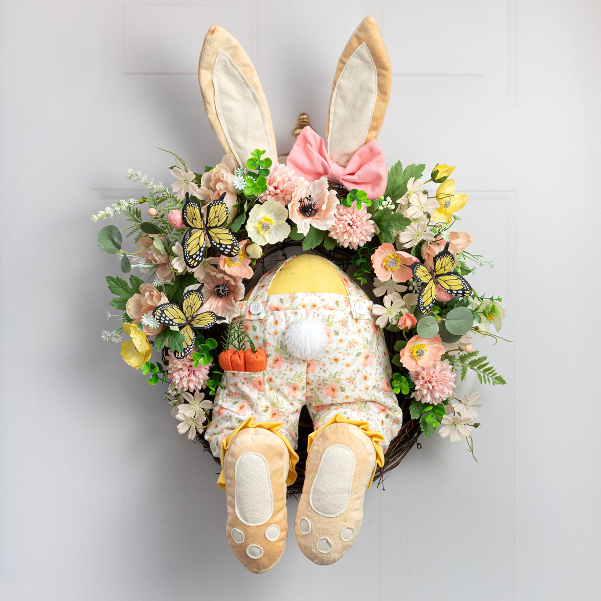 Plush Girl Bunny Wreath Decor Kit: Yellow (3 Pieces)