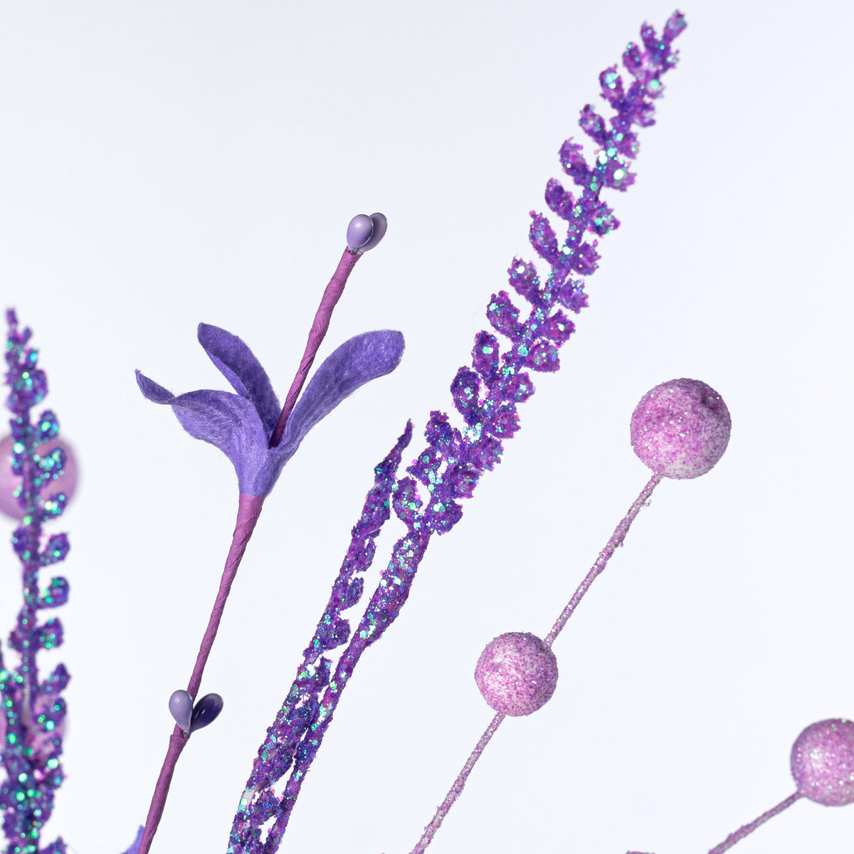 21" Glitter Ball Filler Bush: Iridescent Lavender Purple