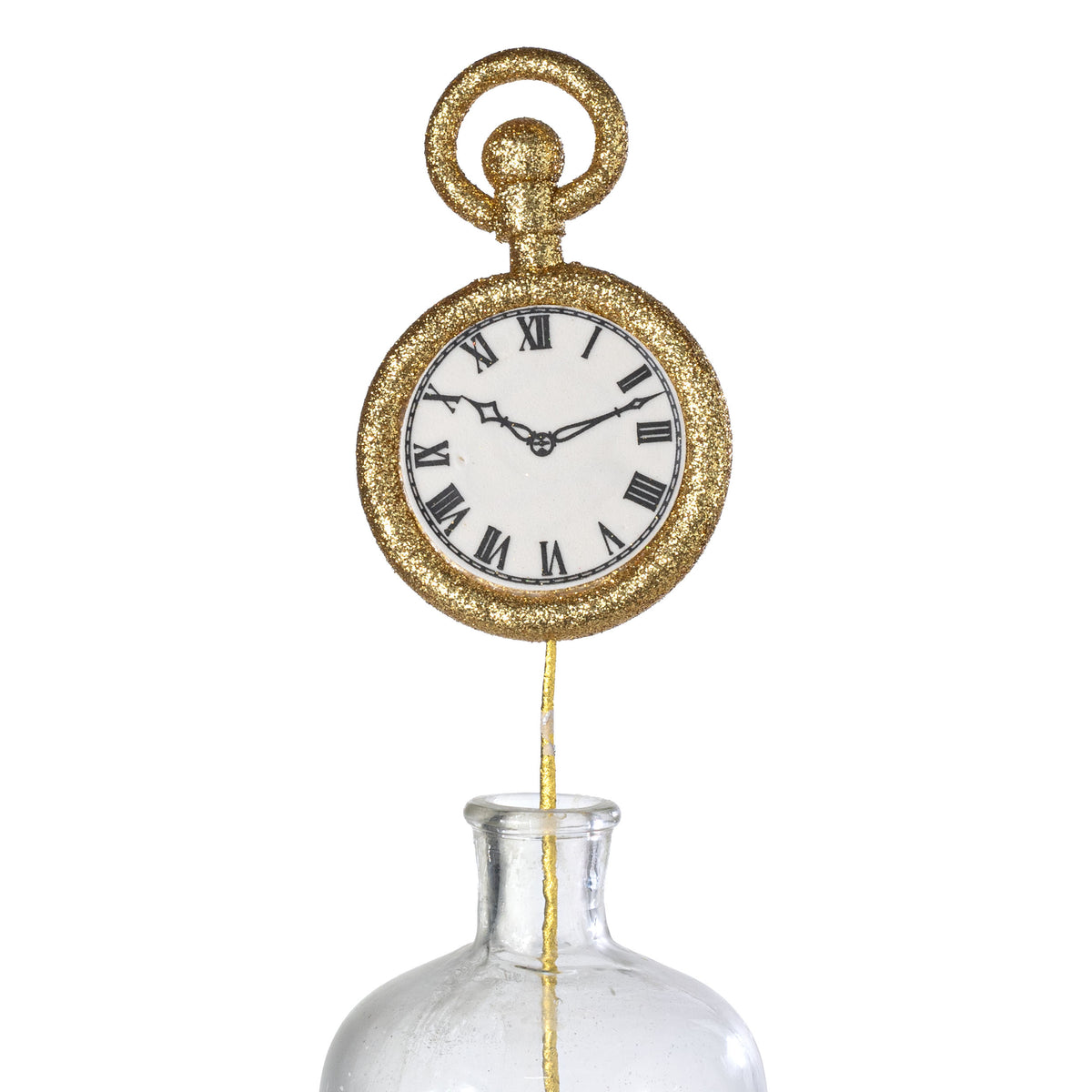 4.5" x 17" Stopwatch Clock Pick: Gold Glitter