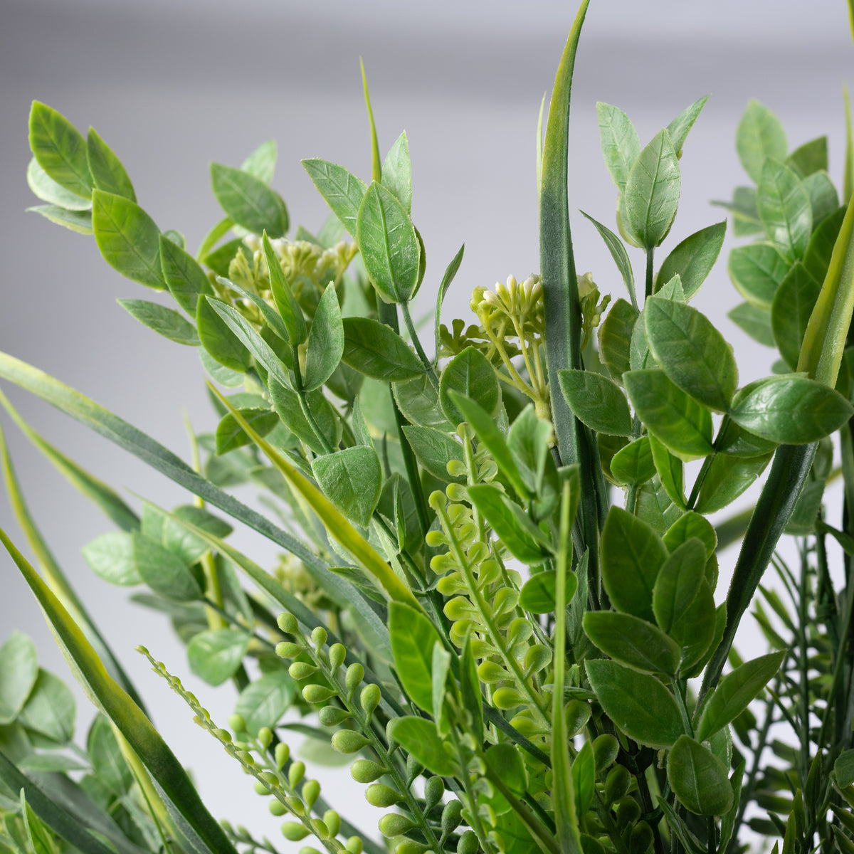 21" Mixed Ferns & Greenery Bush: Spring Green (12 Stem)