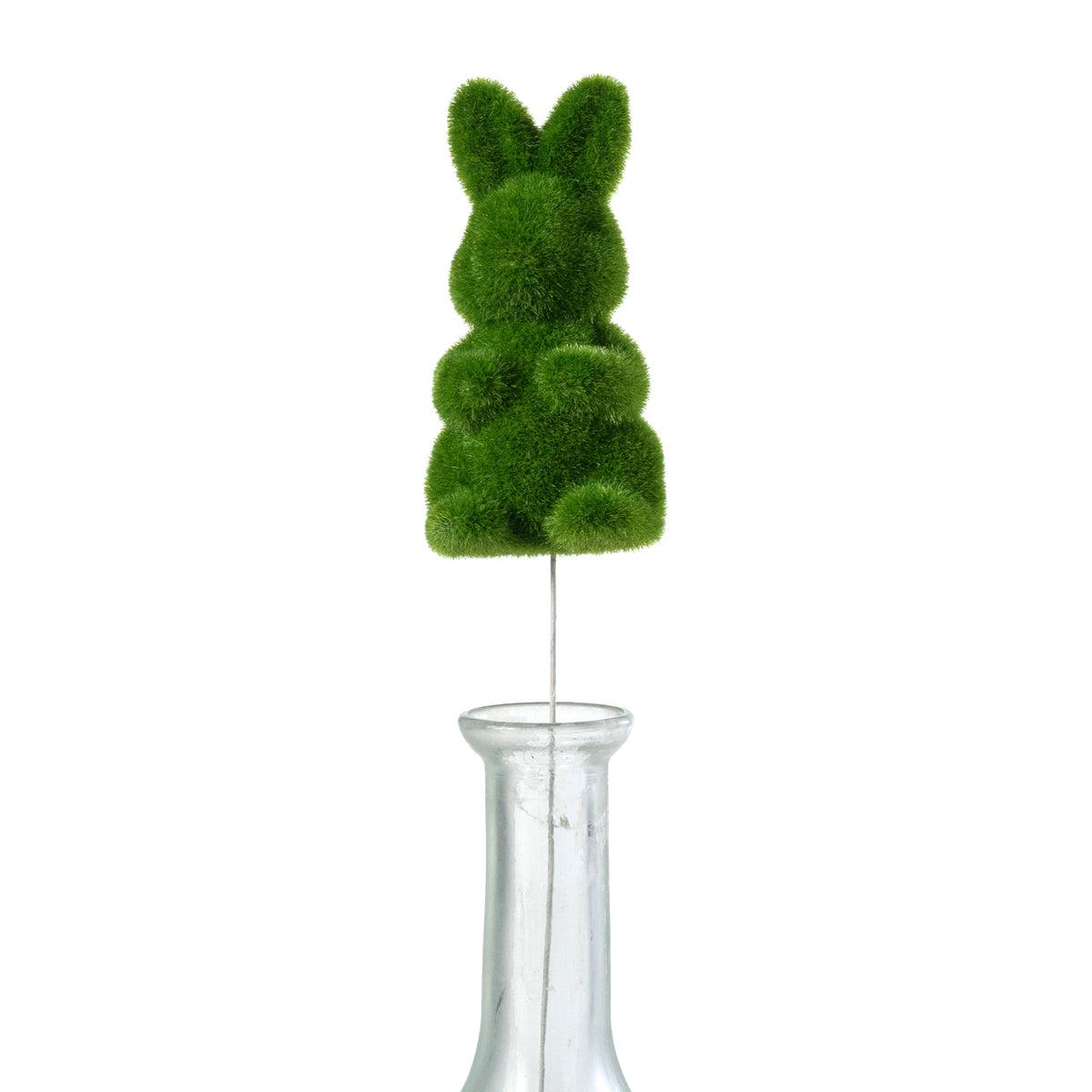 12" Flocked Bunny Pick: Moss Green