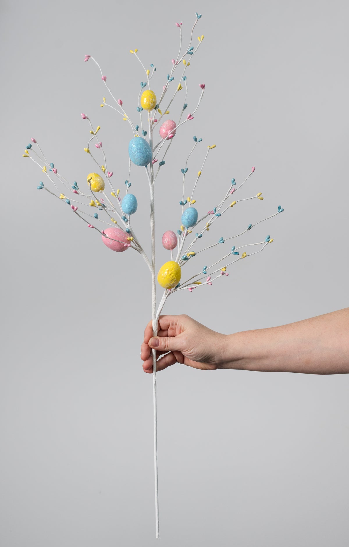 28" Glittered Easter Eggs & Pips Spray: Pastel