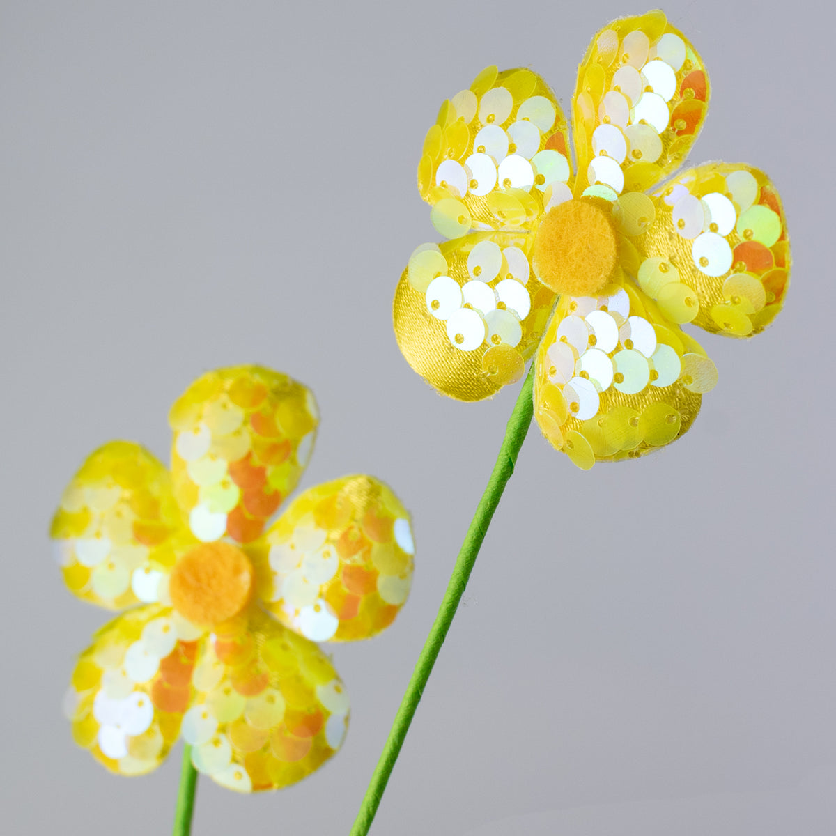 27" Sequin Daisies Spray: Yellow