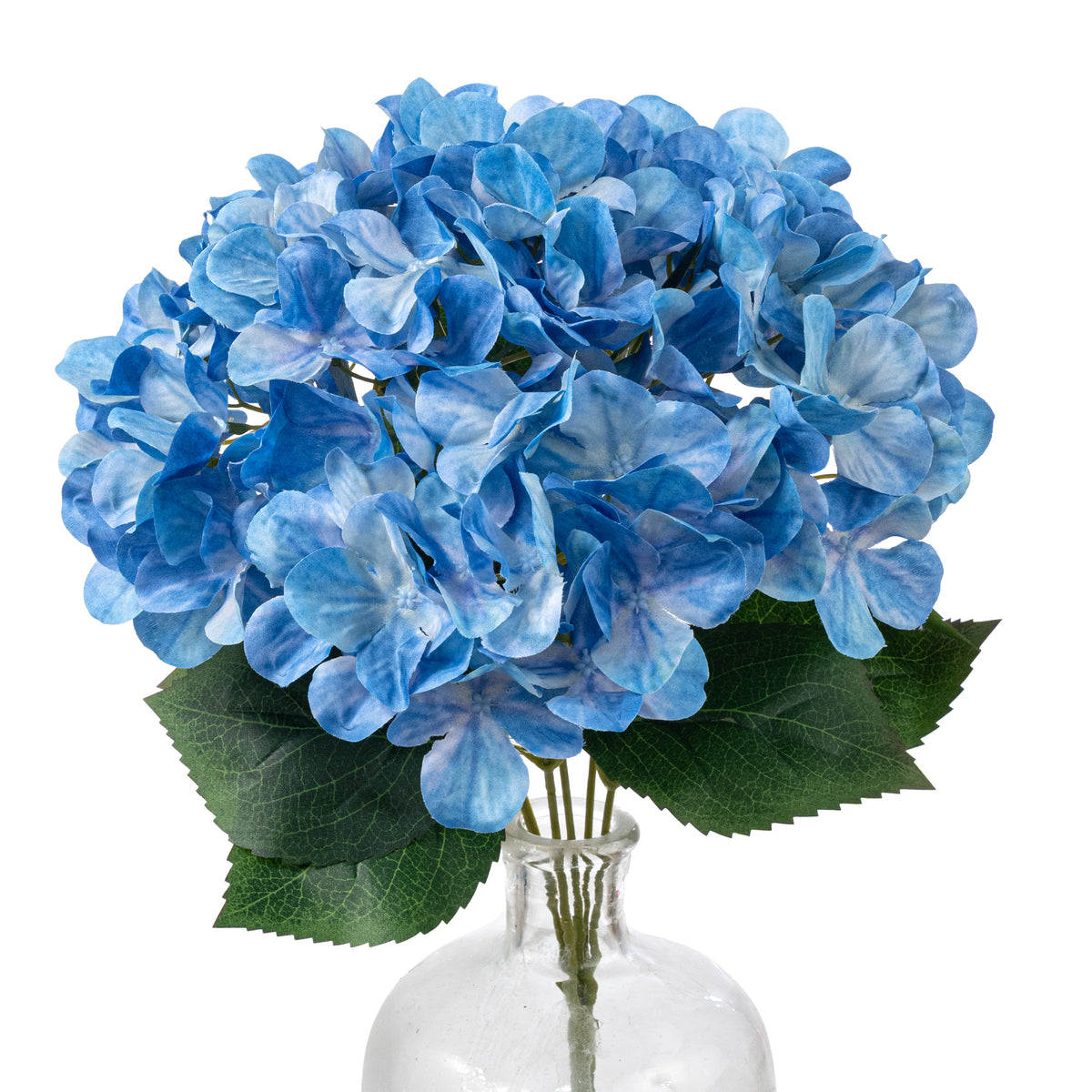 16" Fabric Hydrangea Bush: Blue (5 Stem)