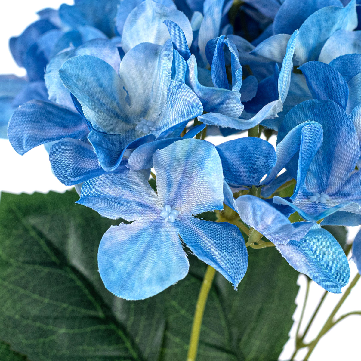 16" Fabric Hydrangea Bush: Blue (5 Stem)