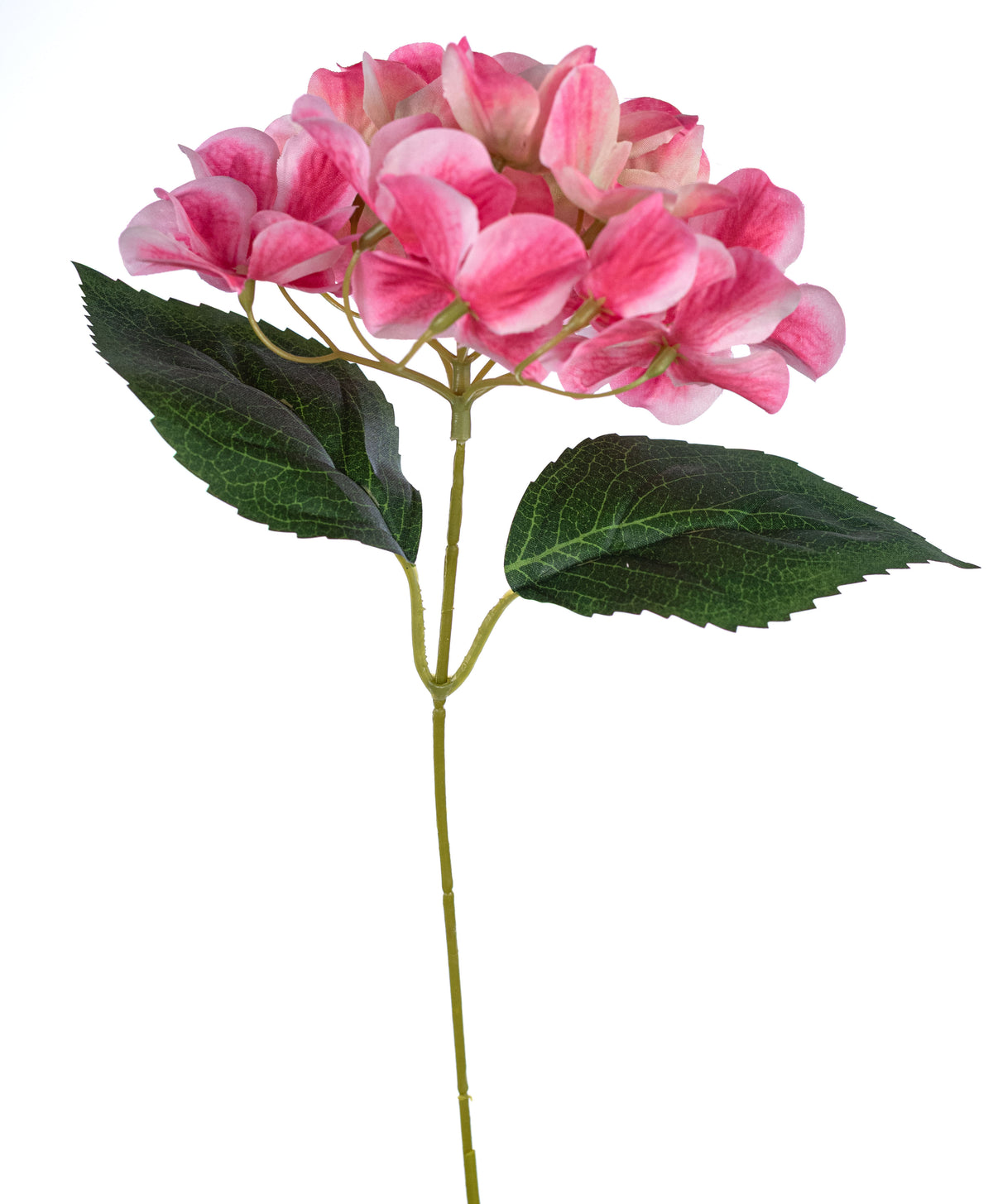 16" Fabric Hydrangea Bush: Hot Pink (5 Stem)