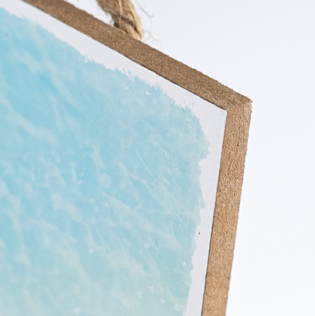10" Square Wooden Sign: Footprints on the Beach Faith