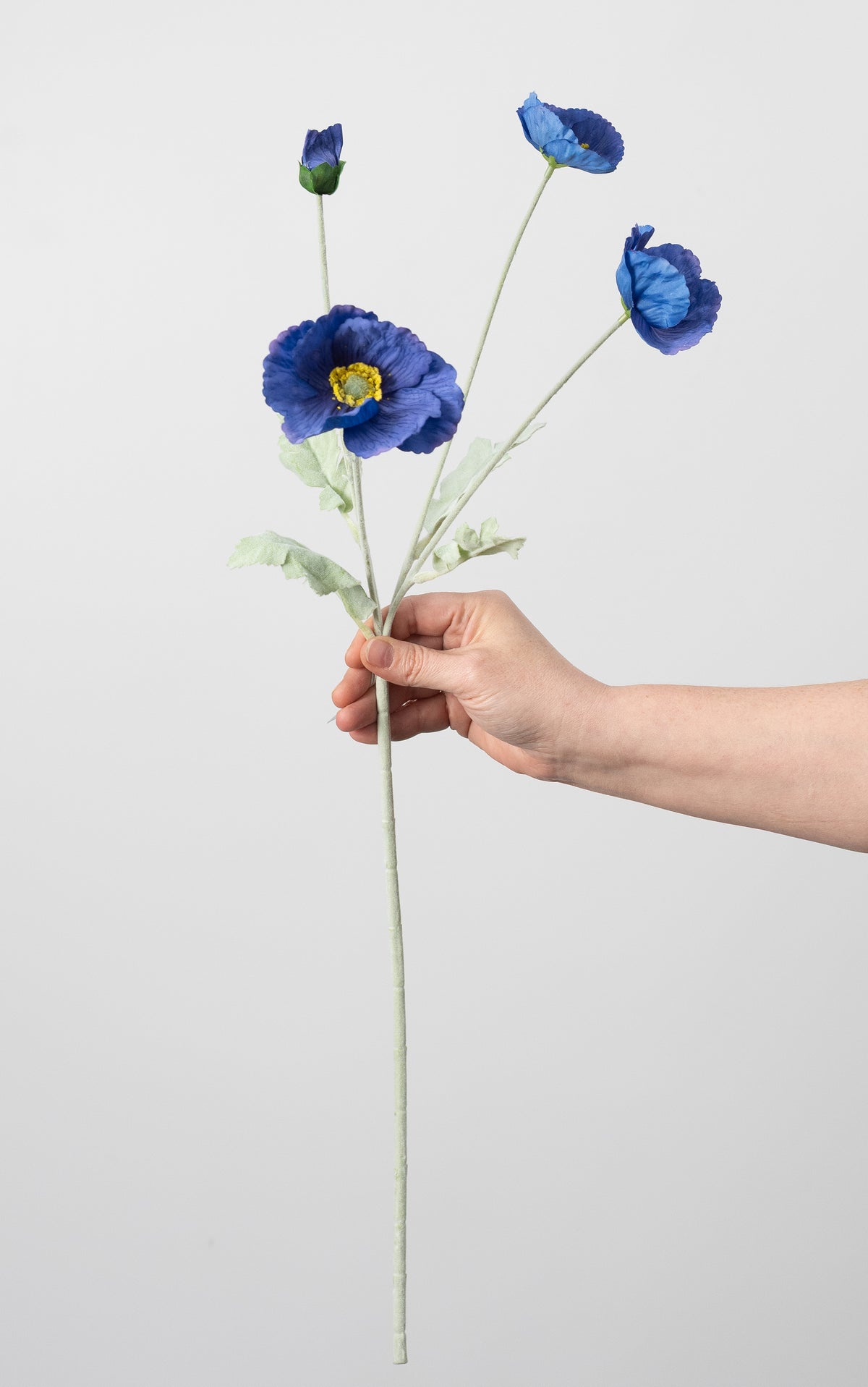 25" Real Touch Poppy Spray: Blue Violet