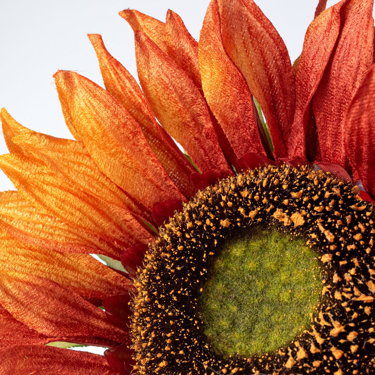 8" x 29" Velvet Sunflower Stem: Orange Red