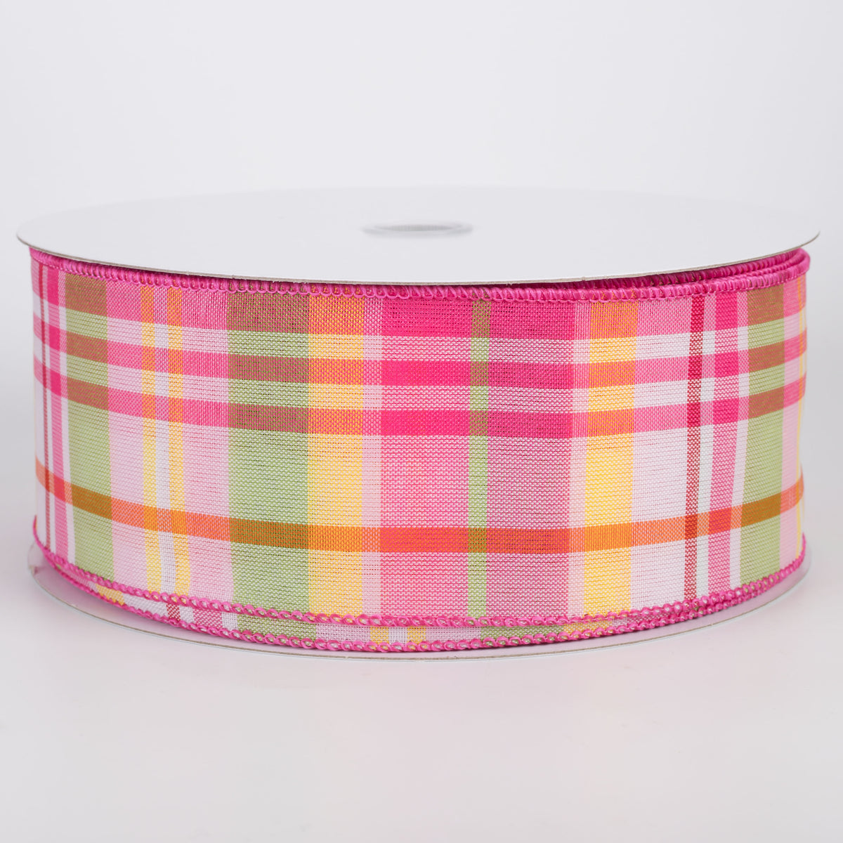 2.5" Posey Plaid Ribbon: Hot Pink Brights (50 Yards)