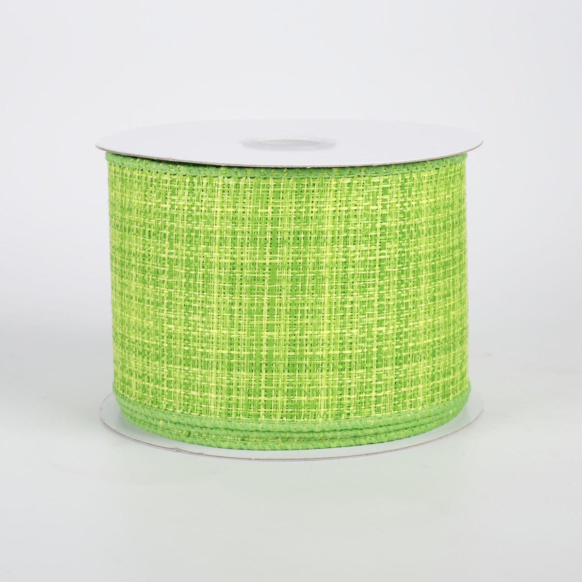 2.5" Two-Tone Tweed Ribbon: Lime & Apple (10 Yards)