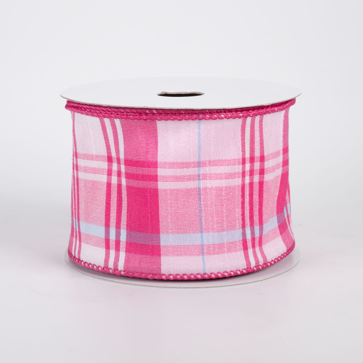 2.5" Lindy Plaid Ribbon: Shades of Pink (10 Yards)