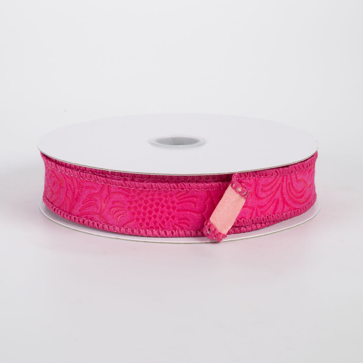 7/8" Double Sided Flower Breeze & Dupioni Ribbon: Fuchsia & Rose (10 Yards)