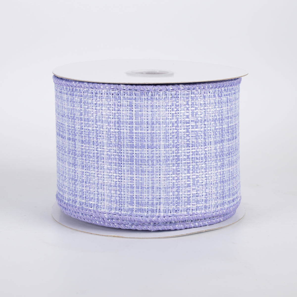 2.5" Two-Tone Tweed Ribbon: Lavender & White (10 Yards)