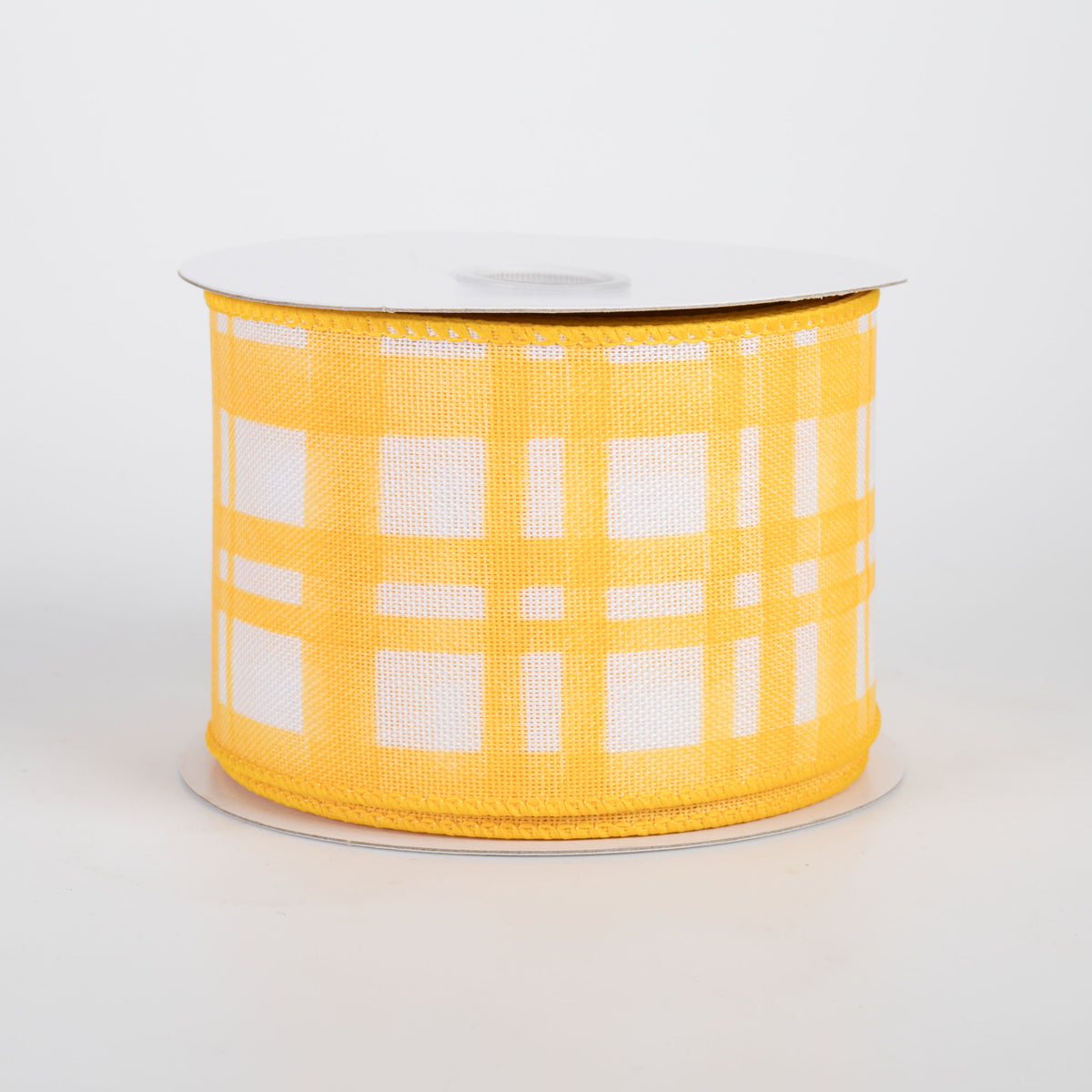 2.5" Watercolor Tuttola Plaid Ribbon: Yellow (10 Yards)