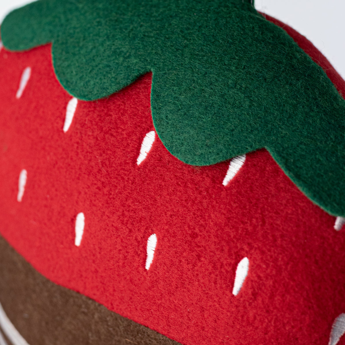 12" Plush Chocolate Covered Strawberry Wreath Accent