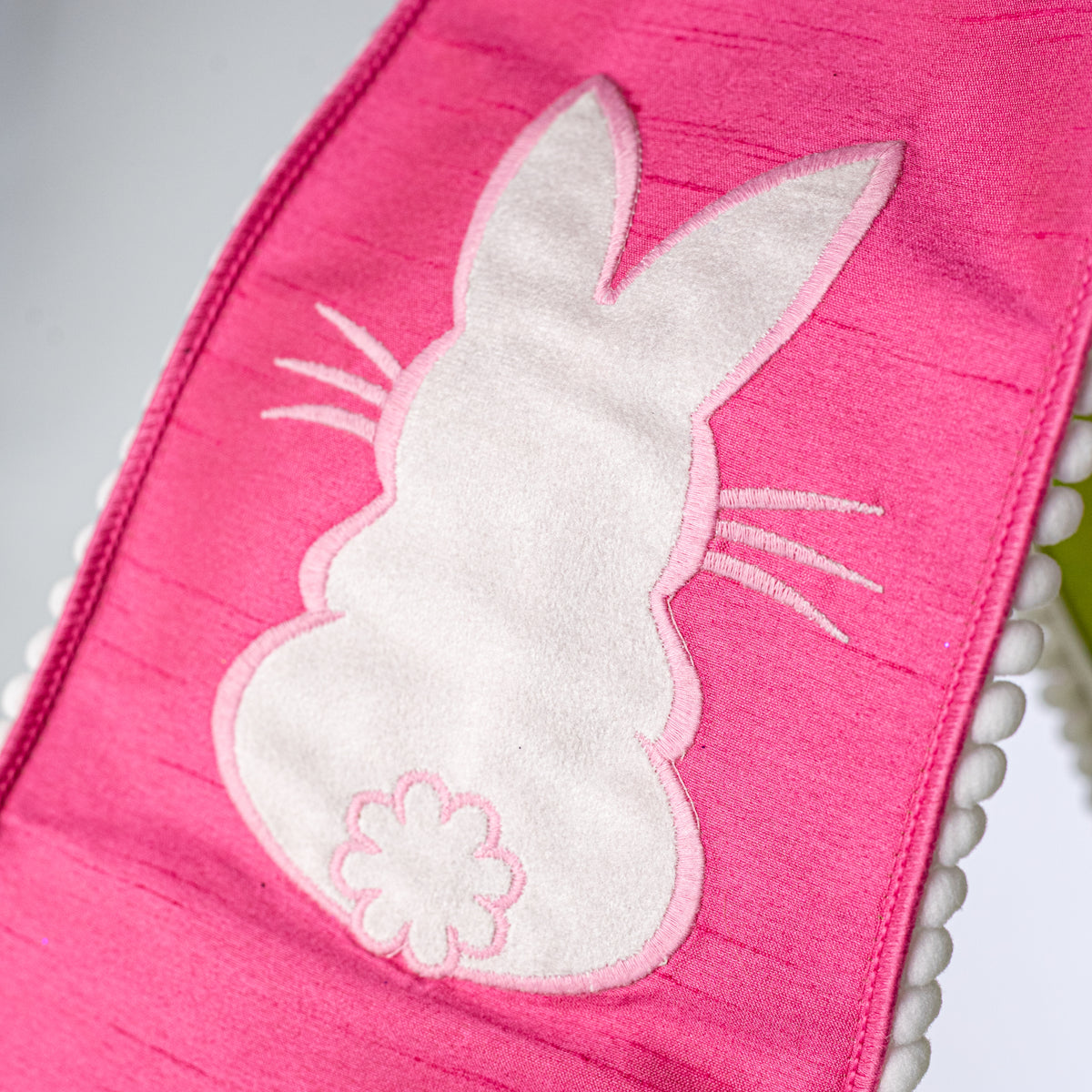 54" Wired Bunny Wreath Sash: Pink & Green