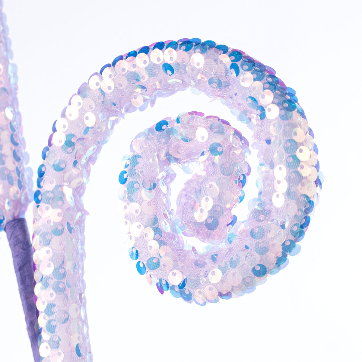 28" Bling Sequin Spiral Curly Spray: Iridescent Lavender