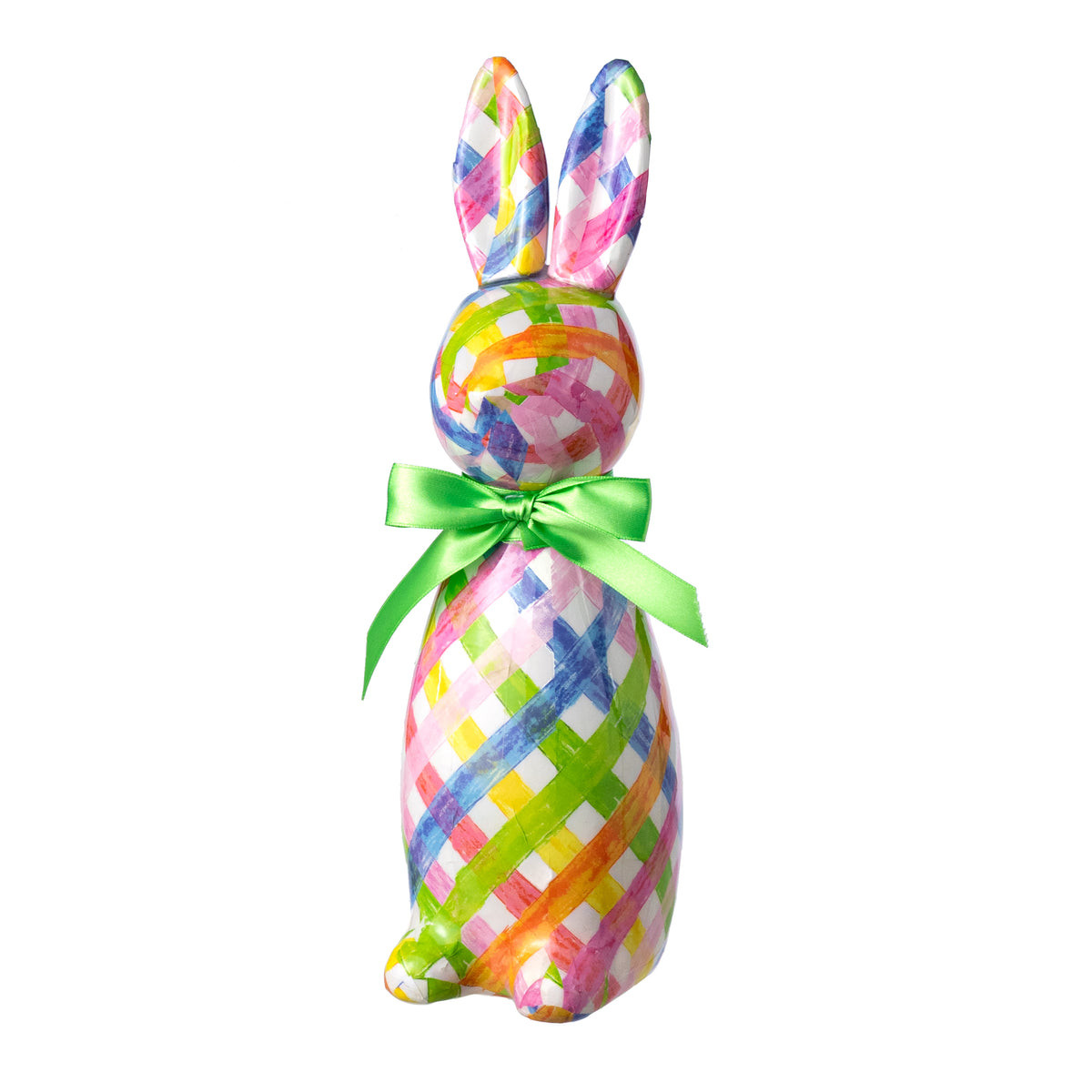 12" Modern Bunny Decor: Spring Plaid